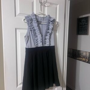 Gracia Black and White Ruffled Kids Dress